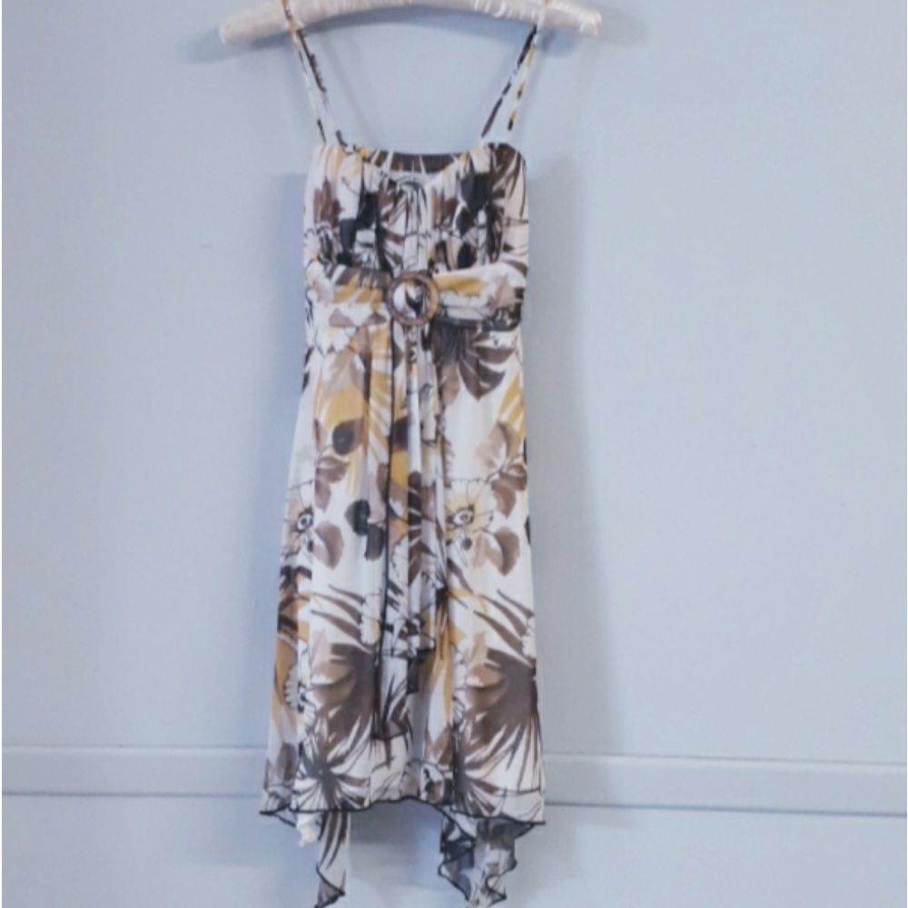 Speechless Brown & Gold Floral Dre